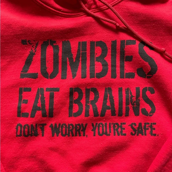 Zombies Eat Brains Sweatshirt Mens  Medium - Picture 2 of 6